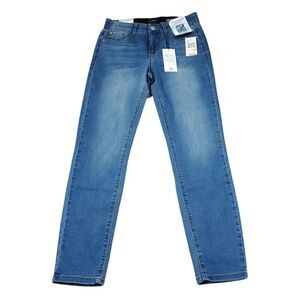 Curve Appeal High Rise Concealed Comfort Waist Skinny Jeans Size 2 26 Blue